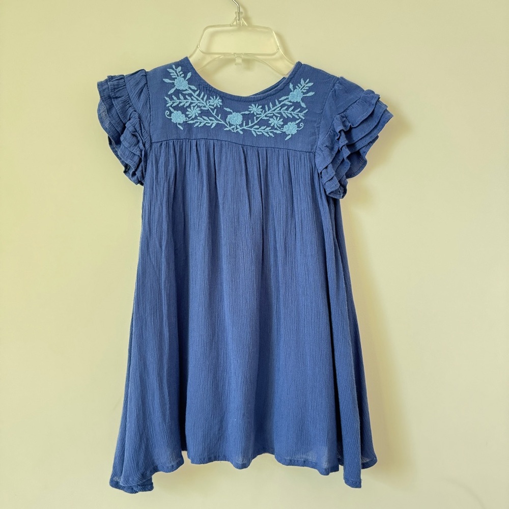 French Connection Blue Embroidered Dress